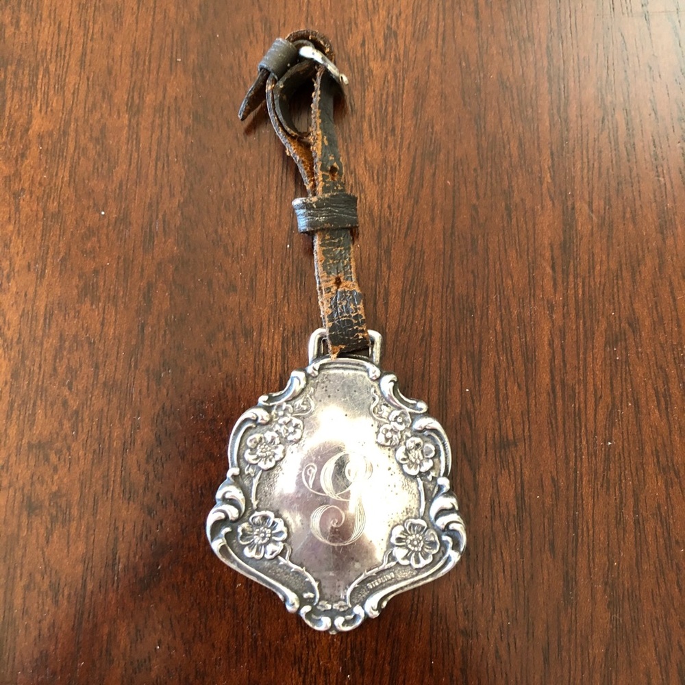 Vintage Sterling Silver Luggage Tag